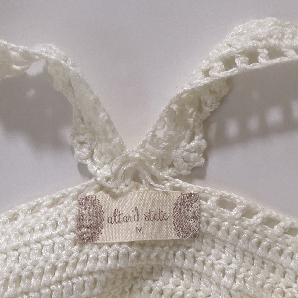 Altar’d State Crochet Crop Tank Top Ivory - Picture 9 of 11